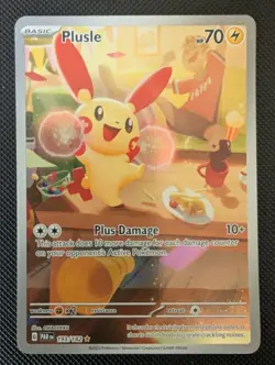 Plusle Holo Illustration Rare Pokemon TCG Card Paradox Rift 193/182 NM Condition - Image 1