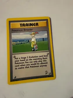 POKEMON BREEDER 105/130 RARE BASE SET 2 POKEMON LIGHTLY PLAYED - Image 1