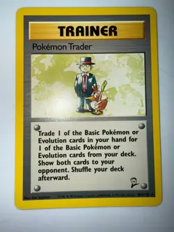 POKEMON TRADER 106/130 RARE BASE SET 2 POKEMON NEAR MINT - Image 1