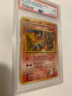 Nintendo Pokemon TCG 1999 Japanese Gym 2 Blaine's Charizard Holo Rare #6 PSA 9 - Image 1