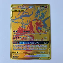 Pokemon TCG Reshiram Charizard GX Sun Moon SM247 Holo Promo Jumbo Card - Image 1