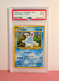 PSA 9 - Azumaill Neo Holo Japanese #184 - Pokemon TCG 1999 - Image 1