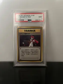 The Rocket's Trap Japanese Holo Rare Trainer Gym Heroes Pokemon Card PSA 9 MINT - Image 1