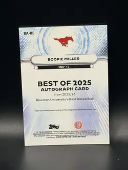 2025-26 Bowman Best U Boopie Miller The Best of 2025 Yellow Laser Auto /75 SMU - Image 2