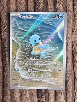 Pokemon Squirtle TCG Holo Card 170/165 Scarlet Violet 151 Illustration Rare - Image 2