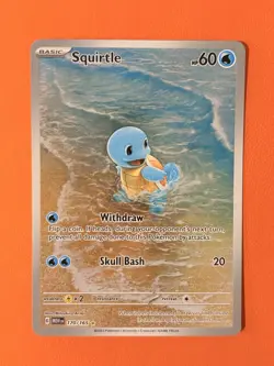 Pokemon Squirtle TCG Holo Card 170/165 Scarlet Violet 151 Illustration Rare - Image 1