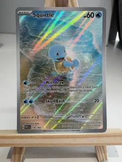 Pokemon Squirtle TCG Holo Card 170/165 Scarlet Violet 151 Illustration Rare - Image 1