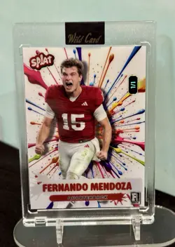 Fernando Mendoza Rookie Card 1/1 (No Helmet) Splat by Wild Card 2026 - Image 1