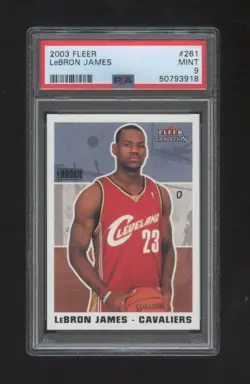 PSA 9 Lebron James 2003 FLEER TRADITION ROOKIE RC SP #261 LOOKS GEM LAKERS HOF U - Image 1