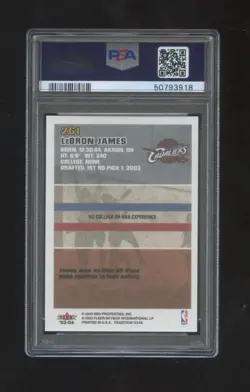 PSA 9 Lebron James 2003 FLEER TRADITION ROOKIE RC SP #261 LOOKS GEM LAKERS HOF U - Image 2