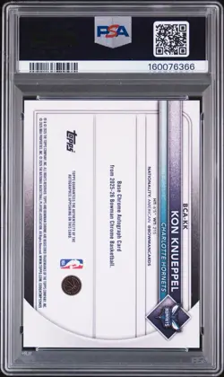 7/99 JSY# 1/1 Kon Knueppel Topps Bowman Chrome Auto Green Refractor PSA 10 - Image 2