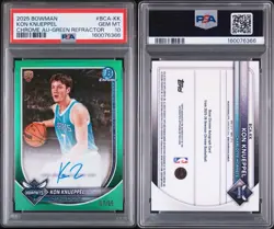 7/99 JSY# 1/1 Kon Knueppel Topps Bowman Chrome Auto Green Refractor PSA 10 - Image 3