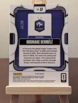 2026 Ousmane Dembele Fifa World Cup Prizm Teal Wave /99 #37 FRANCE - Image 2