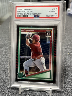 PSA 10 Rintaro Sasaki 2025 Donruss /39 Optic Black Velocity TOP PROSPECT Rookie - Image 2