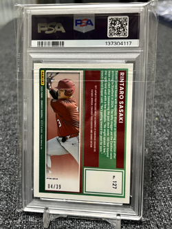 PSA 10 Rintaro Sasaki 2025 Donruss /39 Optic Black Velocity TOP PROSPECT Rookie - Image 3