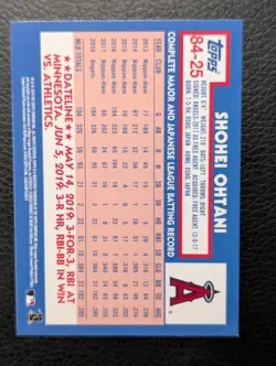 2019 Topps Update Series 1984 Variation Shohei Ohtani #84-25 RC Error Clean - Image 2