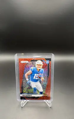 2024 Panini Prizm - Rookies Ladd McConkey #365 Red Sparkle Prizm (RC) - Image 1