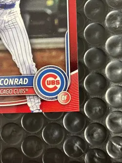 2025 Bowman Draft Ethan Conrad 1st Bowman TRUE RED REFRACTOR 5/5 Center Bookend! - Image 5