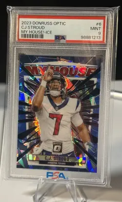 2023 PANINI DONRUSS OPTIC MY HOUSE! ICE #6 CJ STROUD 1/15 PSA 9 - Image 1