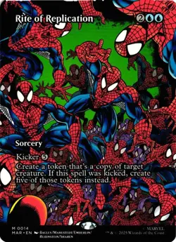 MAGIC MTG MARVEL SPIDER-MAN 0014 M RITE OF REPLICATION BORDERLESS NON-FOIL - Image 1