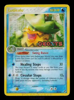Pokemon Card Ludicolo 10/107 Deoxys Reverse Holo Rare Vintage HP 2005 - Image 1