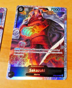ONE PIECE CARD GAME HOLO CARTE FRANCAISE SAKAZUKI OP02-099 SR SR FR JCG NM - Image 1