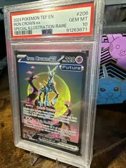 2024 POKEMON TEF EN-TEMPORAL FORCES 206 IRON CROWN EX SIR PSA 10 - Image 3