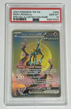 2024 Pokemon S&V Temporal Forces IRON CROWN ex SIR #206/162 PSA 10 - Image 1