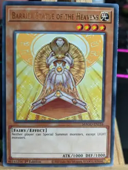 Barrier Statue Of The Heavens MAGO-EN116 Gold Rare LP Yugioh Card - Image 1