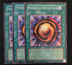Yugioh Spell x3 Set Meteor of Destruction FET-EN041 Flaming Eternity Unlimited - Image 1