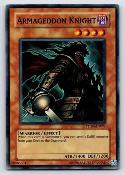 Yu-Gi-Oh! TCG HOLO ARMAGEDDON KNIGHT PTDN-EN021 - Image 1