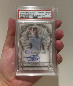 NOVAK DJOKOVIC CORONATION TOPPS CHROME ROYALTY TENNIS AUTOGRAPH /25 PSA 8 - Image 1