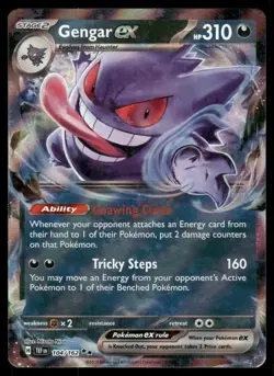 Pokemon Cards Gengar ex 104/162 Holo Temporal Forces Double Rare NM - Image 1