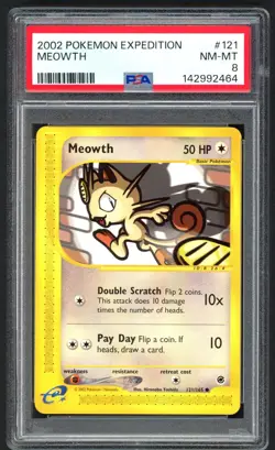 Pokemon Cards - PSA 8 Meowth 121/165 - Expedition Base Set - NM-MT - PSA8 - Image 1