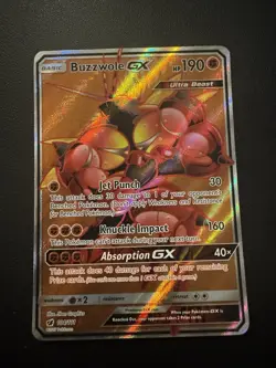 POKEMON TCG BUZZWOLE GX 104/111 S&M CRIMSON INVASION FULL ART ULTRA RARE!! - Image 1