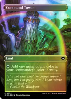 Foil Command Tower (Borderless) [Commander Masters] MTG - Image 1
