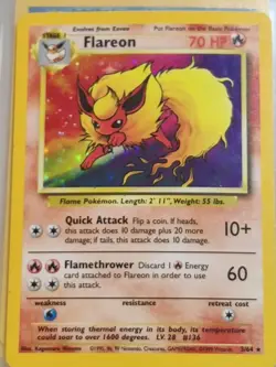 Flareon - No Symbol RARE MINT Condition - Pokemon TCG Jungle 3/64 Holo Unlimited - Image 1