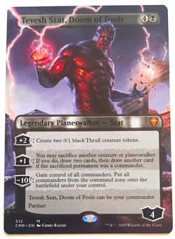 MTG Tevesh Szat Doom of Fools CMR 512 Mythic Borderless Black Planeswalker LP - Image 1