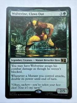 MTG Wolverine, Claws Out #0737 Foil Rare Commander: Marvel Super Heroes (MSC) - Image 1