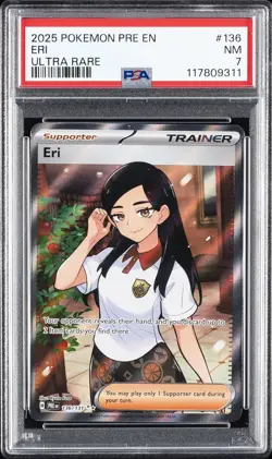 2025 POKEMON PRE EN-PRISMATIC EVOLUTIONS ULTRA RARE #136 ERI PSA 7 - Image 1