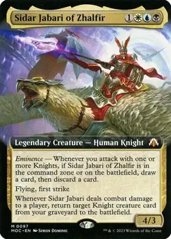 MTG SIDAR JABARI OF ZHALFIR EXTENDED ART March of the Machine NM - Image 1