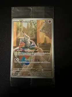 Pokemon Mimikyu SVP 075 Paldean Fates Full Art Holo Black Star Promo SEALED NM - Image 1