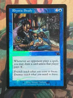 Rhystic Study Prophecy Foil - Lightly Played LP MTG - Image 1