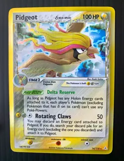 Pokemon TCG Pidgeot Delta Species 14/110 Holon Phantoms Holo Rare English - Image 1