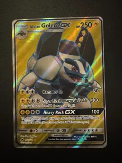 POKEMON TCG ALOLAN GOLEM GX 102/111 S&M CRIMSON INVASION FULL ART ULTRA RARE!! - Image 1