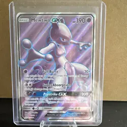 Pokemon Mewtwo GX Full Art Holo Shining Legends 72/73 Basic 190 HP Psystrike - Image 1