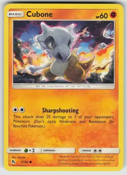 Cubone 37/68 Common Hidden Fates Pokemon Near Mint - Image 1