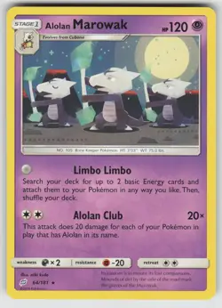 Alolan Marowak 64/181 Rare Team Up Pokemon Near Mint - Image 1
