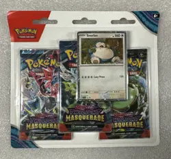 Pokemon Scarlet & Violet: Twilight Masquerade🎭 3 Pack Blister | Snorlax Promo🔥 - Image 1
