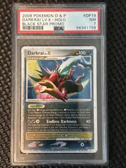 2008 POKEMON DIAMOND & PEARL BLACK STAR PROMO #DP19 DARKRAI LV.X-HOLO PSA 7 - Image 2
